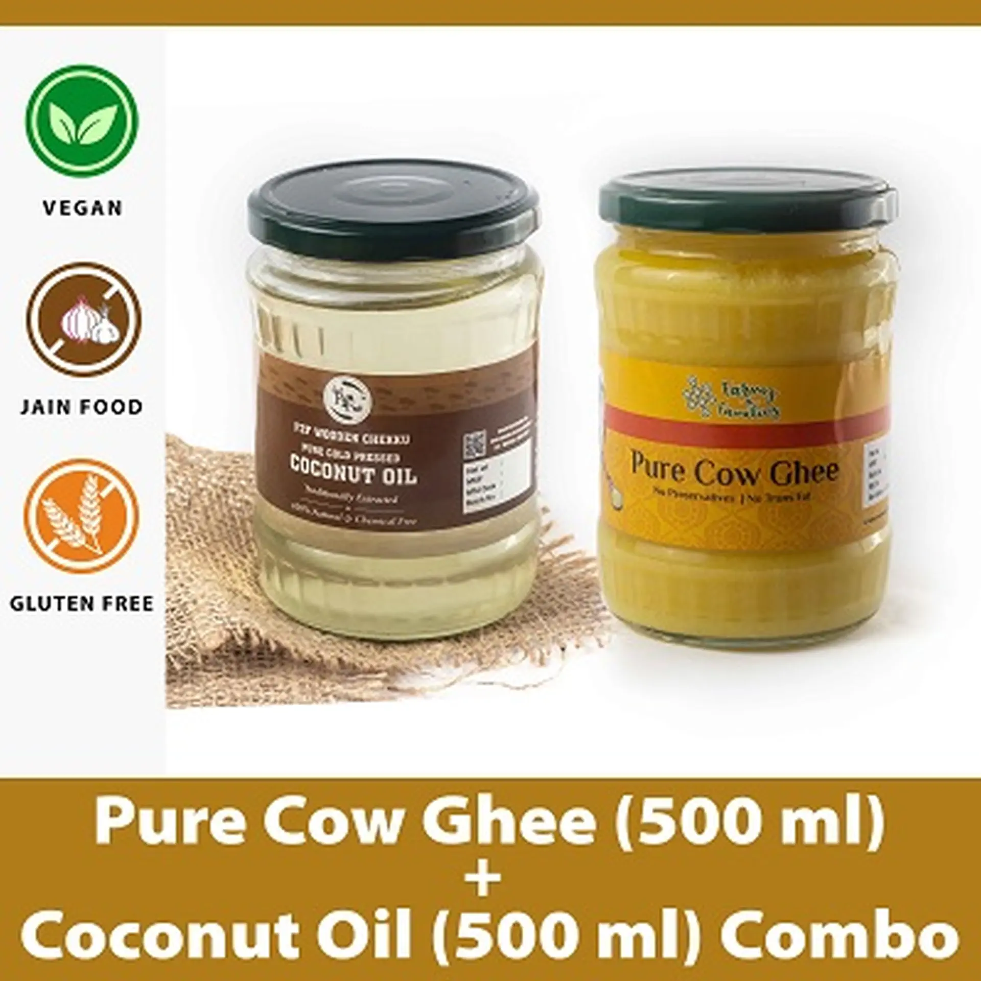 Combo - Ghee + Coconut Oil Combo (500 gms each)